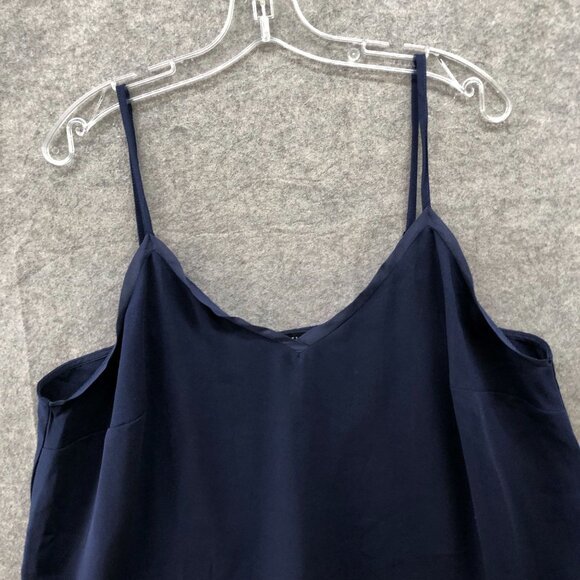 Eloquii Cami Top Womens 16 Navy Blue V-Neck Flowy Chiffon - Picture 3 of 10